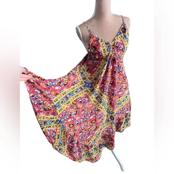 Karma Highway Vibrant Asymmetrical Floral Sundress NWT - Picture 2 of 10